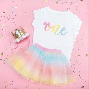NWT Sweet Wink "One" Rainbow Shirt